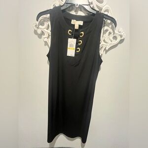 Michael Kors Black Tank Top with Gold Details